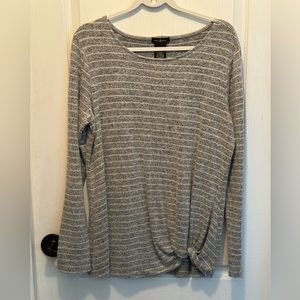 Max Mia sweater in gray and cream.  Size L.